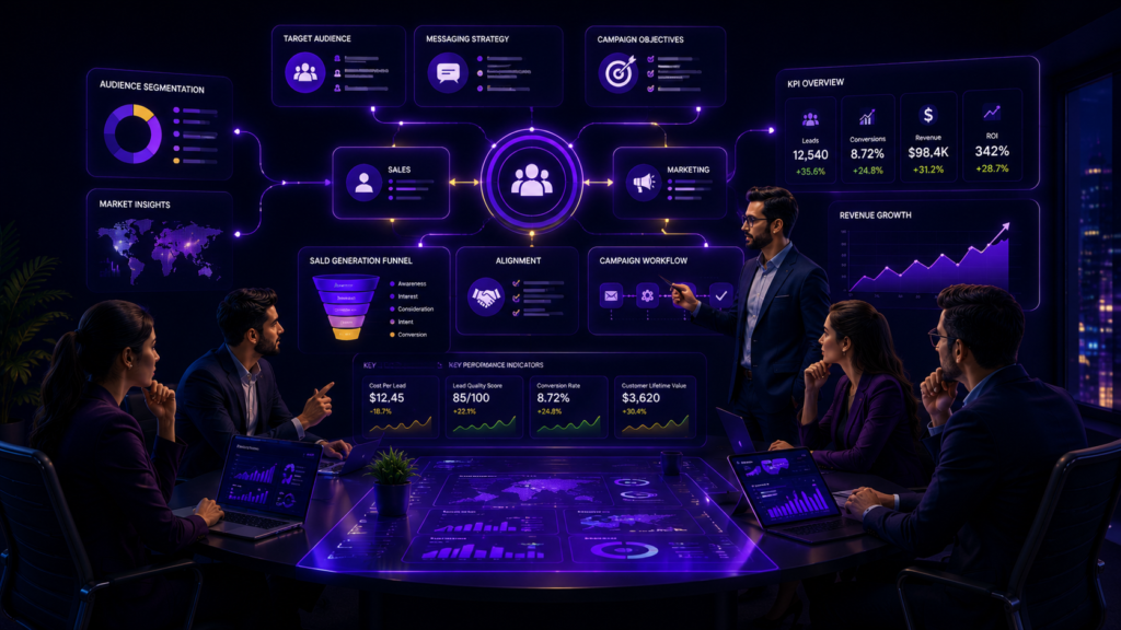 About Digital marketers planning personalized email outreach campaigns and lead generation strategy